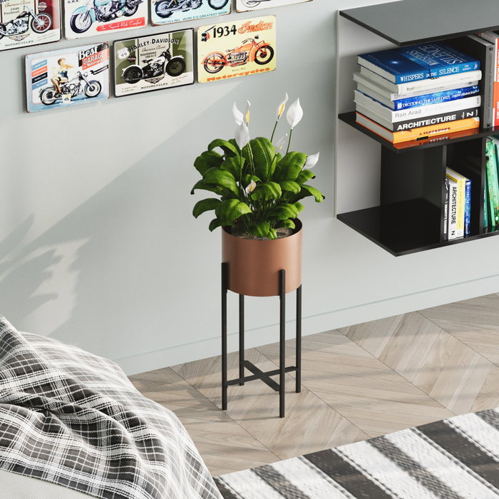 Aberto Design Maceta Decorativa GED-026-B Negro y Cobre Aberto Design Maceta Decorativa GED-026-B Negro y Cobre